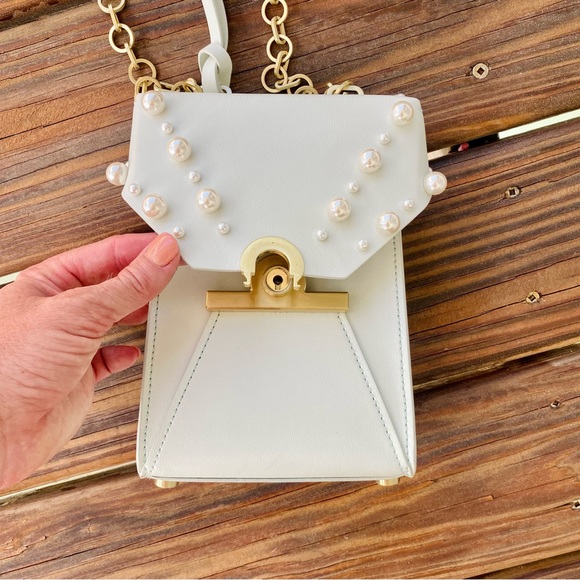 ZAC Zac Posen Amelia Embellished Leather Phone Crossbody Bag EUC - Picture 14 of 17